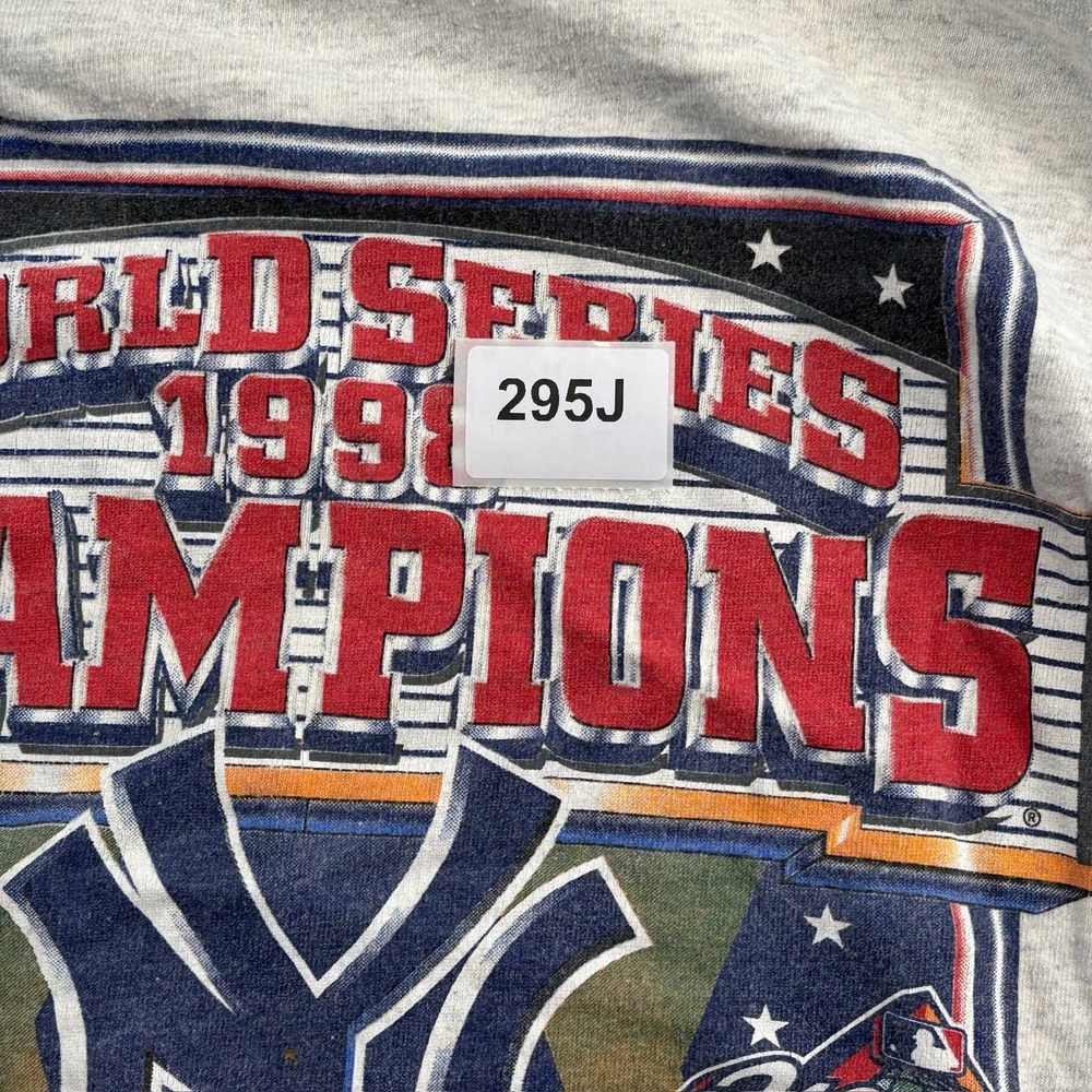 VTG New York Yankees 1998 World Series Champions T Shirt MLB Grey Mens Xl - Picture 11 of 11